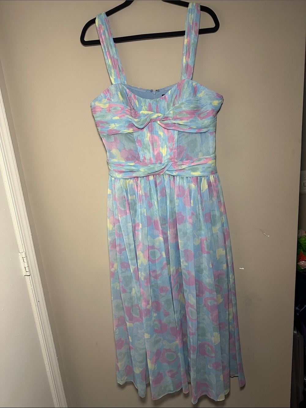 J. Mendel Paris Pastel Blue Floral Midi Dress